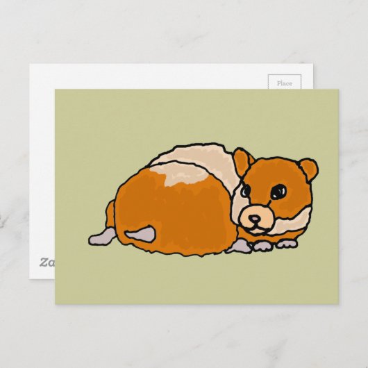 ハムスターおもしろいアニメを巻き上げた ポストカード (正面/裏面)