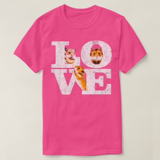 ハムスターおもしろいギフトかわいいハムスターの愛愛人 Tシャツ (デザイン正面)