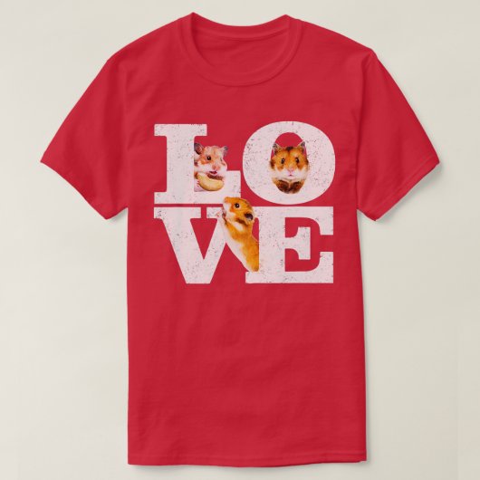 ハムスターおもしろいギフトかわいいハムスターの愛愛人 Tシャツ (デザイン正面)