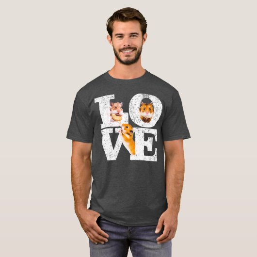 ハムスターおもしろいギフトかわいいハムスターペットが大好き Tシャツ (正面フル)