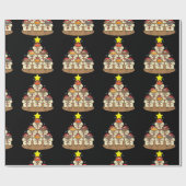 ハムスターおもしろいクリスマスツリー ラッピングペーパー (フラット)