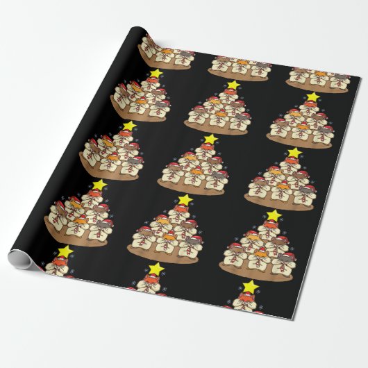 ハムスターおもしろいクリスマスツリー ラッピングペーパー (アンロールド)