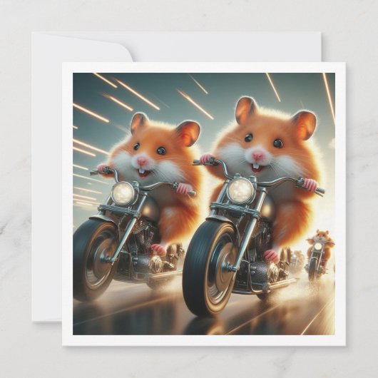 ハムスターおもしろいディナーへの招待、ハムスター 招待状 (正面)