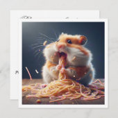 ハムスターおもしろいディナーへの招待、ハムスター 招待状 (正面/裏面)