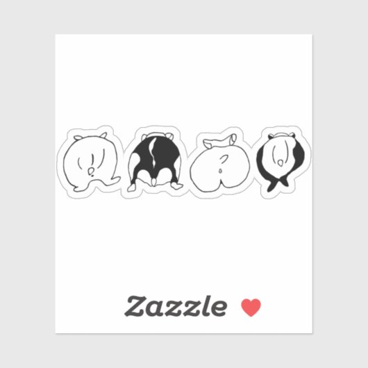 ハムスターお尻カスタムのビニールシール シール (シート)