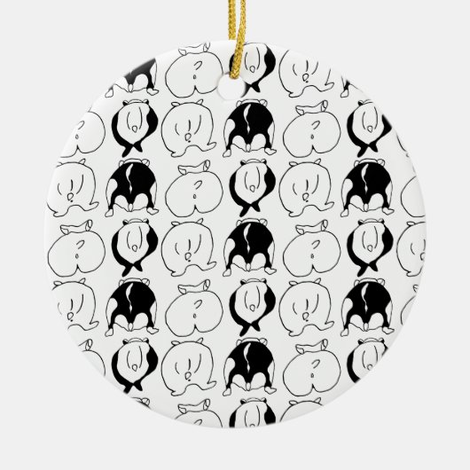 ハムスターお尻パターン セラミックオーナメント (正面)