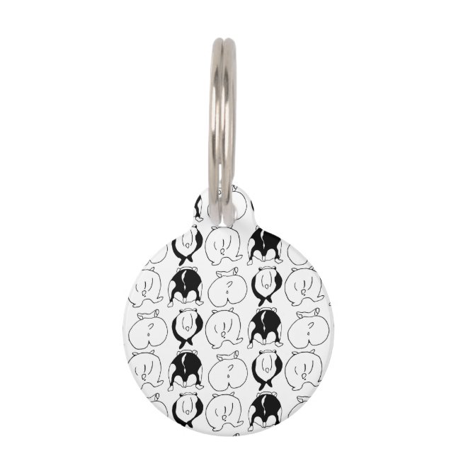 ハムスターお尻パターン ペット　ネームタグ (正面)