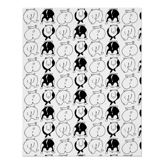 ハムスターお尻パターン ポスター (正面)