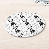 ハムスターお尻パターン ラウンドペーパーコースター (アングル)