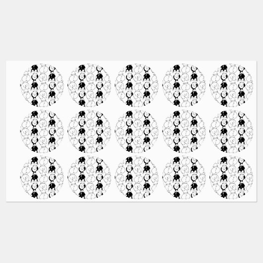 ハムスターお尻パターン ラベル (シート)