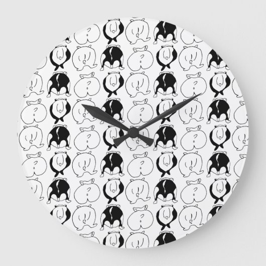 ハムスターお尻パターン ラージ壁時計 (正面)