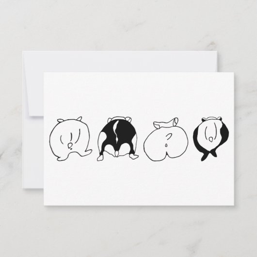 ハムスターお尻 サンキューカード (正面)