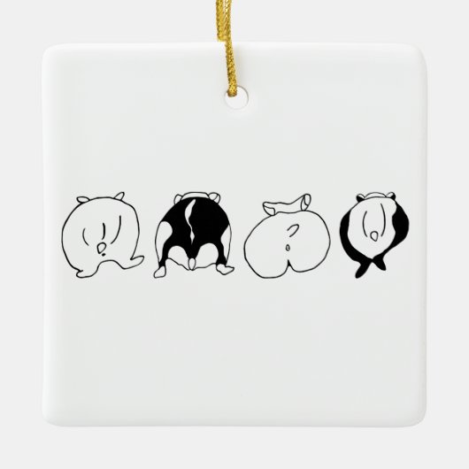 ハムスターお尻 セラミックオーナメント (正面)