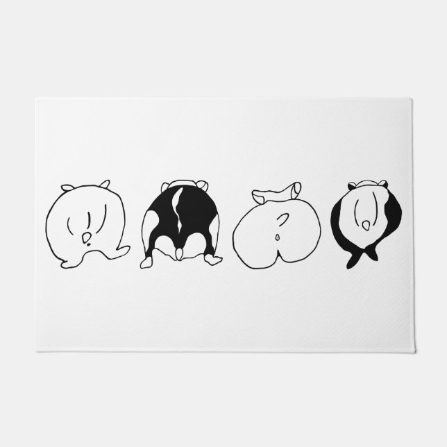 ハムスターお尻 ドアマット (正面)