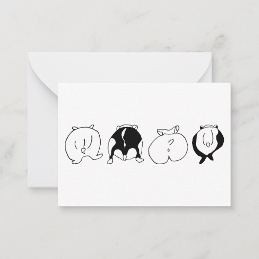 ハムスターお尻 ノートカード (正面)