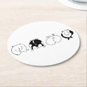 ハムスターお尻 ラウンドペーパーコースター (アングル)