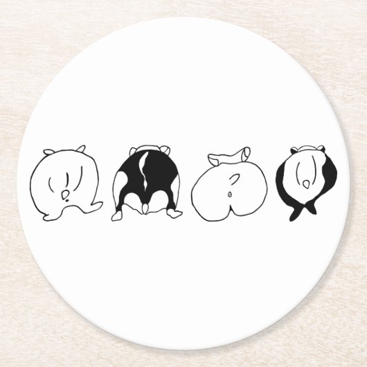 ハムスターお尻 ラウンドペーパーコースター (正面)