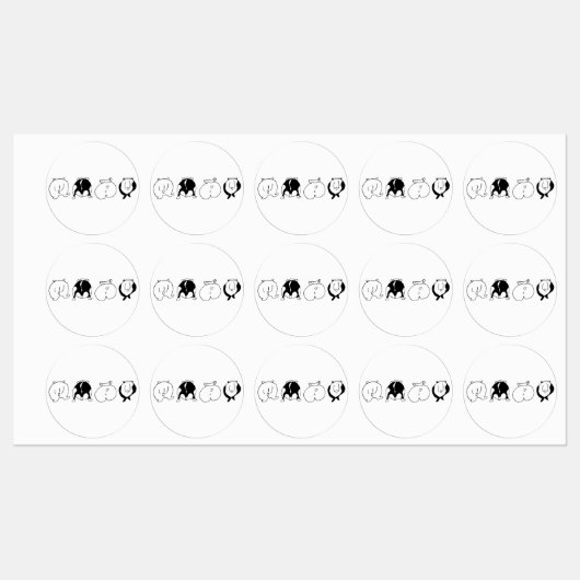 ハムスターお尻 ラベル (シート)