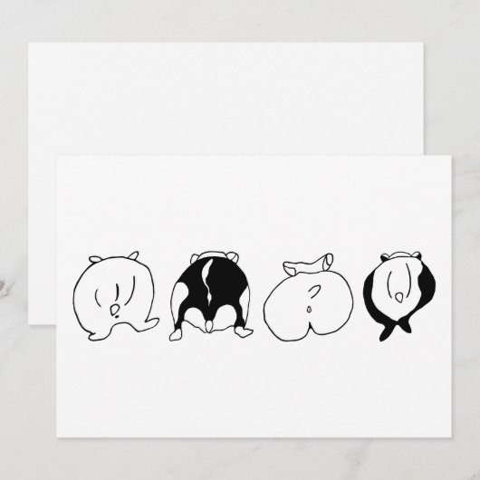 ハムスターお尻 招待状 (正面/裏面)