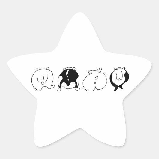 ハムスターお尻 星シール (正面)