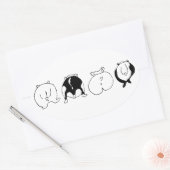 ハムスターお尻 楕円形シール (封筒)