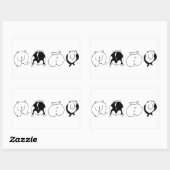 ハムスターお尻 長方形シール (シート)