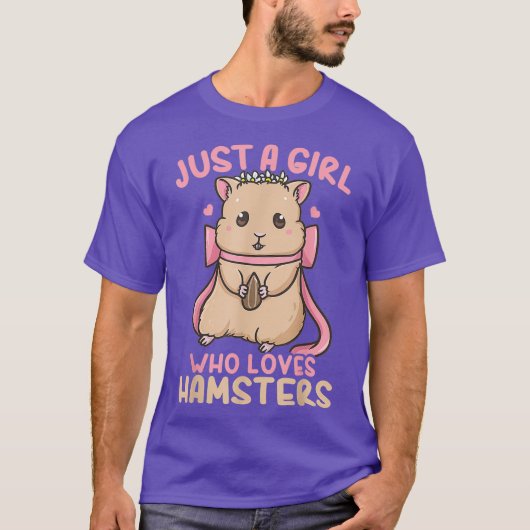 ハムスターがただひたすら大好きな女の子 Tシャツ (正面)