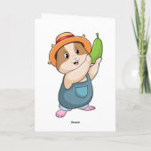 ハムスターがズッキーニを持った農夫 カード (裏面)