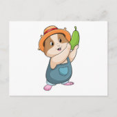 ハムスターがズッキーニを持った農夫 ポストカード (正面)