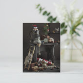 ハムスターが付いているおもしろいな新年の静物画 シーズンポストカード (スタンド正面)