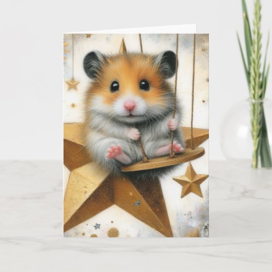 ハムスターが星の間で揺れ動くすべての行事 カード (正面)