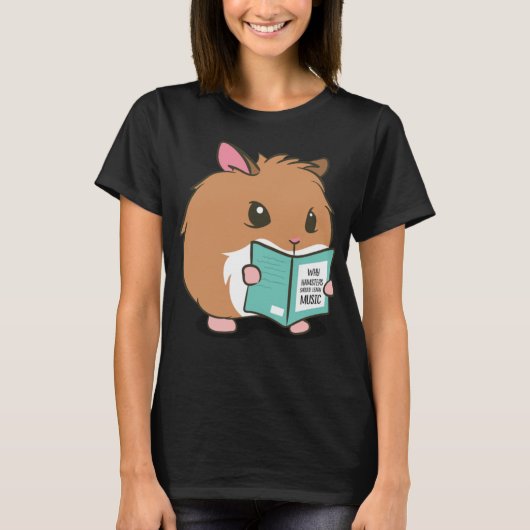 ハムスターが音楽を学ぶ面白い齧歯類 Tシャツ (正面)