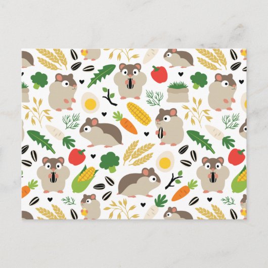 ハムスターとその菓子 ポストカード (正面)