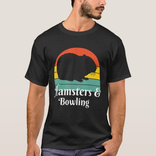 ハムスターとボーリングボーリング選手 Tシャツ (正面)
