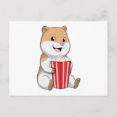 ハムスターとポップコーンの円錐 ポストカード (正面)
