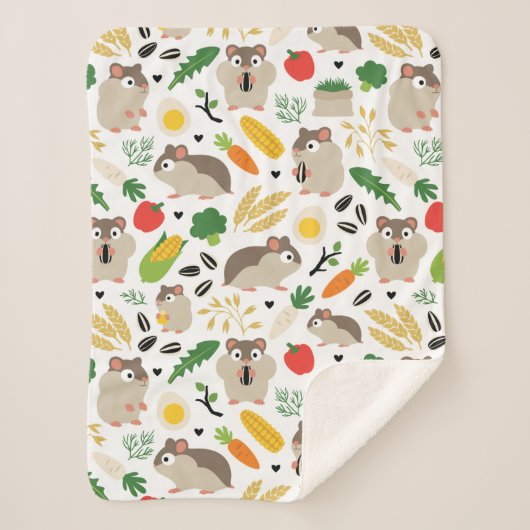 ハムスターと彼らのおやつ シェルパブランケット (正面)