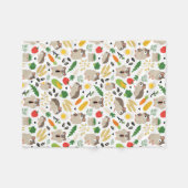 ハムスターと彼らのおやつ フリースブランケット (正面(横))