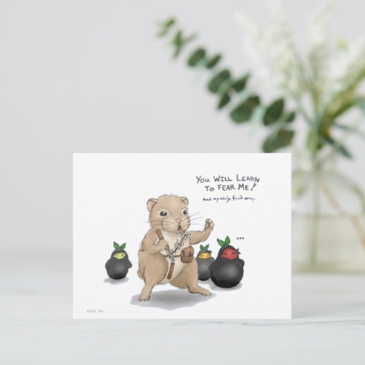 ハムスターと忍者フルーツ ポストカード (スタンド正面)