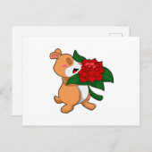 ハムスターと花のバラ ポストカード (正面/裏面)