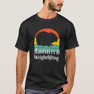 ハムスターと重量挙げ Tシャツ