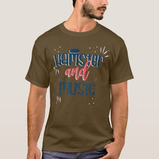 ハムスターと音楽かわいい齧歯動物ミュージシャンペット Tシャツ (正面)