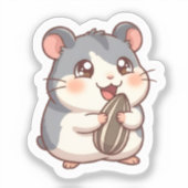 ハムスターのひまわりの種ステッカー シール (正面)