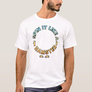 ハムスターのように回せ 楽しいデザイン Tシャツ