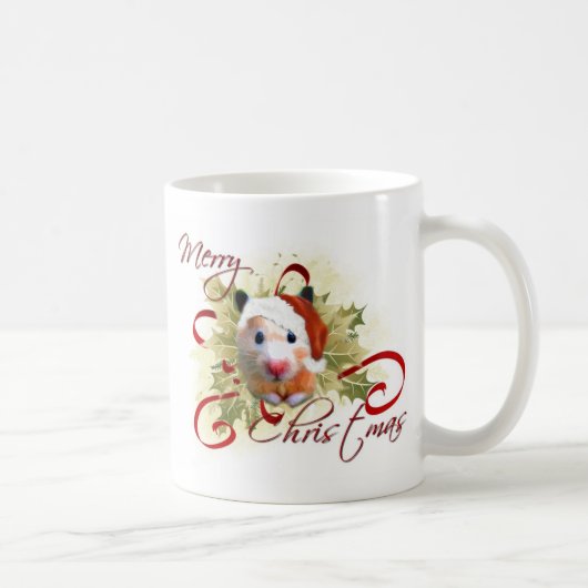 ハムスターのクリスマスのマグ コーヒーマグカップ (右)