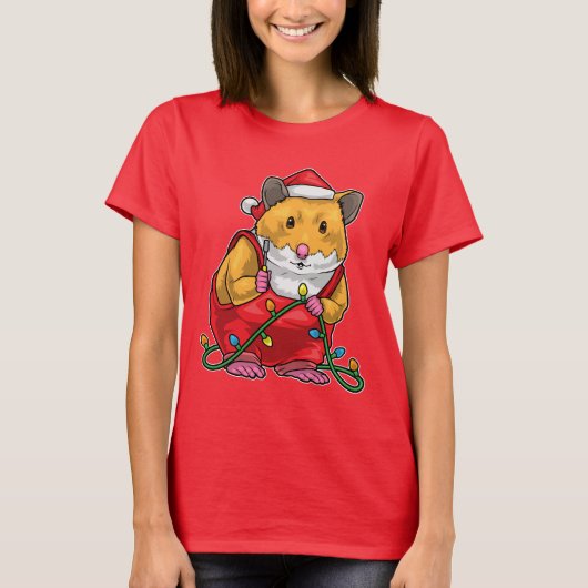 ハムスターのクリスマスクラフトマン Tシャツ (正面)
