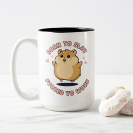 ハムスターのスラッと可愛い!面白グッズ 仕事のプレゼント ツートーンマグカップ