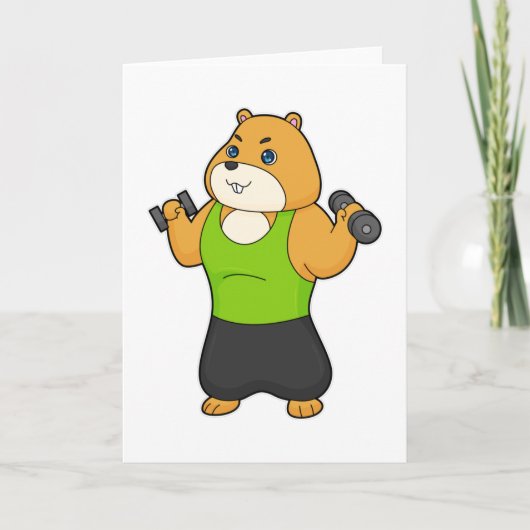 ハムスターのダンベル フィットネス カード (正面)