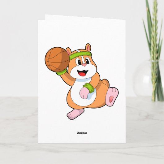 ハムスターのバスケットボール選手とバスケットボール カード (裏面)
