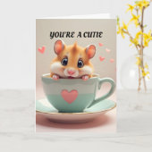 ハムスターのバレンタインデーカード カード (黄色い花)