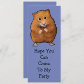 ハムスターのパーティの招待状: 元の芸術 招待状 (正面/裏面)